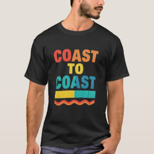 Coast To Coast Retro Sonnenuntergang-Typografie T-Shirt