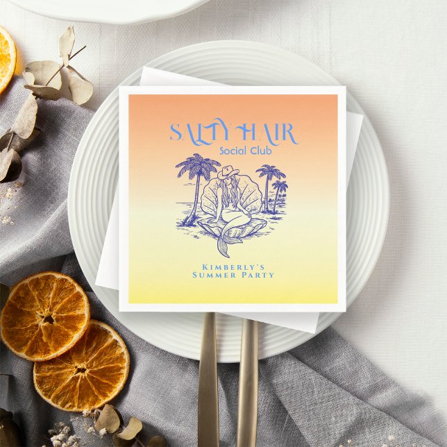 Coast Yellow Meerjungfrau Cowgirl Summer Party Serviette (Von Creator hochgeladen)