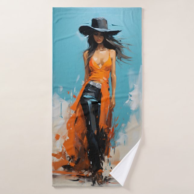 Coasta Cowgirl ästhetische Badezimmer Fitnessstudi Badehandtuch (Badehandtuch)