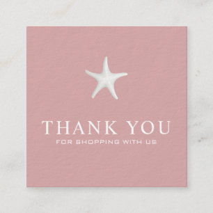 Coasta Dankeschön Card - Rosa & Starfish Design Quadratische Visitenkarte