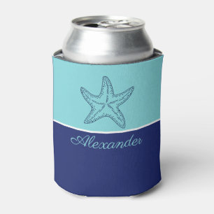 Coasta Moderner Navy Aquamariner Monogram Starfish Dosenkühler