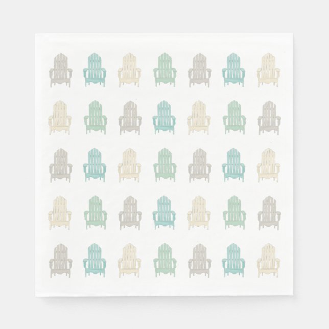 Coastal Adirondack Chairs Lake House Beach House Serviette (Vorderseite)