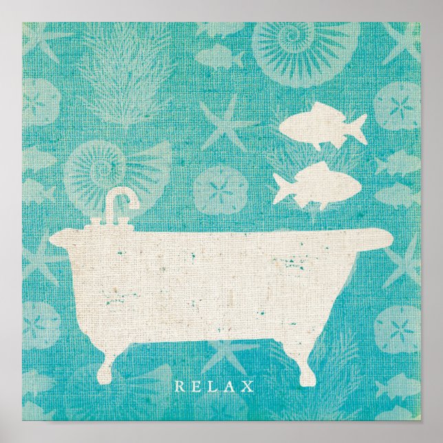 Coastal Art Bathtub | Poster (Vorne)