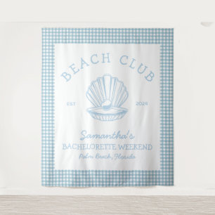 Coastal Bachelorette Blue Beach Club Wandteppich