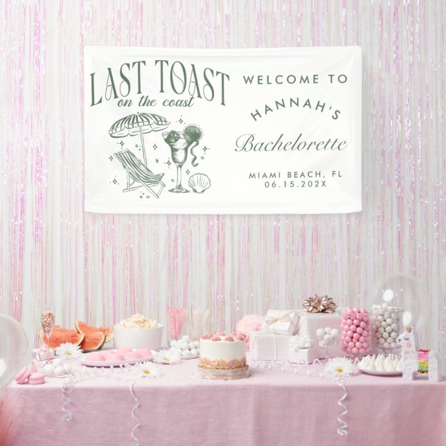 Coastal Bachelorette Cocktail Party Grün Banner (Party)