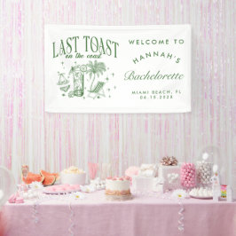 Coastal Bachelorette Moderner Cocktail Party Grün Banner