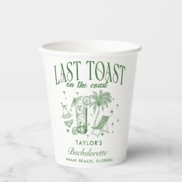 Coastal Bachelorette Moderner Cocktail Party Grün Pappbecher