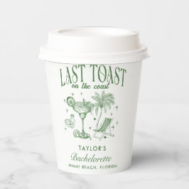 Coastal Bachelorette Moderner Cocktail Party Grün Pappbecher