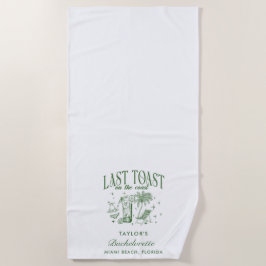 Coastal Bachelorette Moderner Cocktail Party Grün Strandtuch