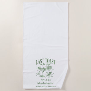 Coastal Bachelorette Moderner Cocktail Party Grün Strandtuch