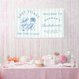 Coastal Bachelorette Modernes Cocktail Party Blau Banner