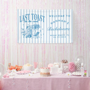 Coastal Bachelorette Modernes Cocktail Party Blau Banner