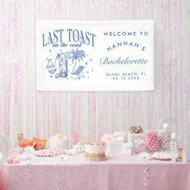 Coastal Bachelorette Modernes Cocktail Party Blau Banner