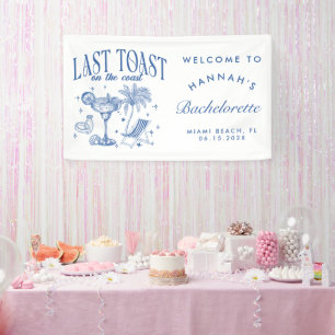 Coastal Bachelorette Modernes Cocktail Party Blau Banner