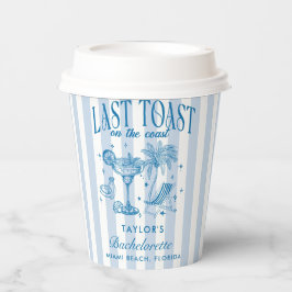 Coastal Bachelorette Modernes Cocktail Party Blau Pappbecher
