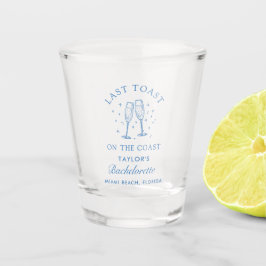Coastal Bachelorette Modernes Cocktail Party Blau Schnapsglas