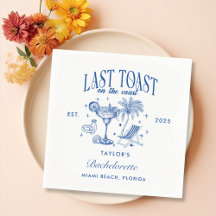 Coastal Bachelorette Modernes Cocktail Party Blau