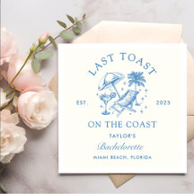 Coastal Bachelorette Modernes Cocktail Party Blau