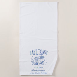 Coastal Bachelorette Modernes Cocktail Party Blau Strandtuch