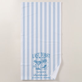 Coastal Bachelorette Modernes Cocktail Party Blau Strandtuch