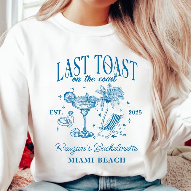 Coastal Bachelorette Modernes Cocktail Party Blau Sweatshirt (Von Creator hochgeladen)