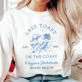 Coastal Bachelorette Modernes Cocktail Party Blau Sweatshirt
