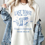 Coastal Bachelorette Modernes Cocktail Party Blau T-Shirt<br><div class="desc">Coastal Bachelorette Modernes Cocktail Party Blau</div>