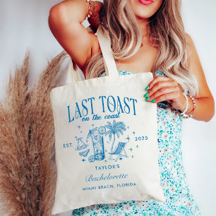 Coastal Bachelorette Modernes Cocktail Party Blau Tragetasche
