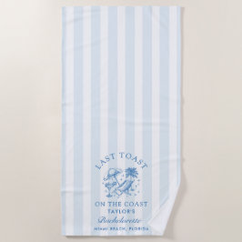 Coastal Bachelorette Modernes Cocktail Party Blue  Strandtuch