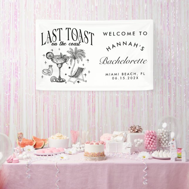 Coastal Bachelorette Modernes Cocktail Party Schwa Banner (Party)
