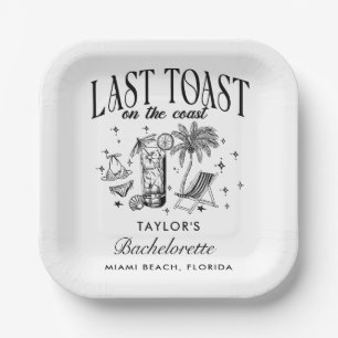 Coastal Bachelorette Modernes Cocktail Party Schwa Pappteller