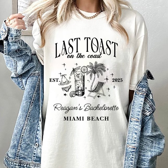 Coastal Bachelorette Modernes Cocktail Party Schwa T-Shirt (Von Creator hochgeladen)