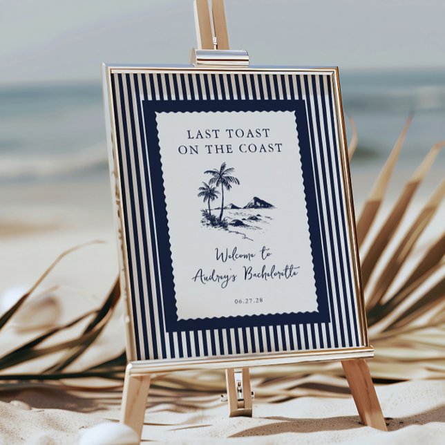 Coastal Bachelorette Party Welcome Sign Poster (Von Creator hochgeladen)