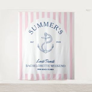 Coastal Bachelorette Weekend moderne nautische Wandteppich