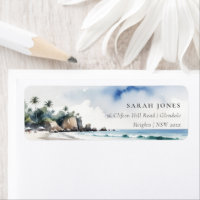 Coastal Bali Beach Palm Tree Wasserfarbenadresse