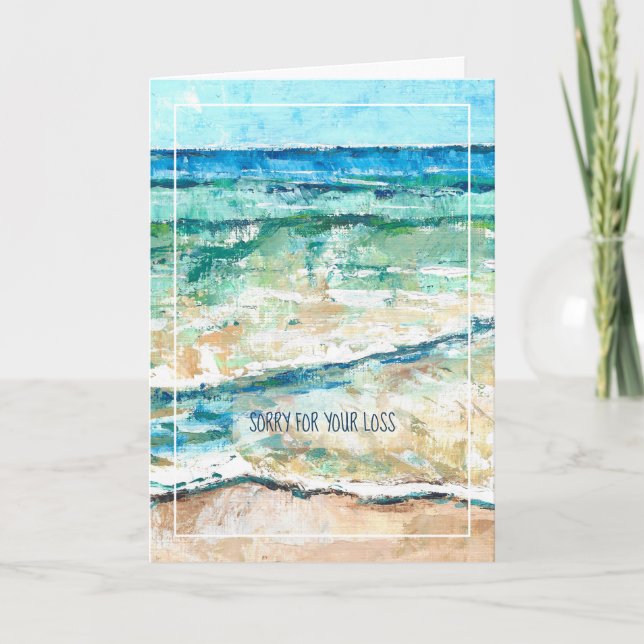 Coastal Beach Abstrakt bemalt Art Sympathy Card Karte (Vorderseite)