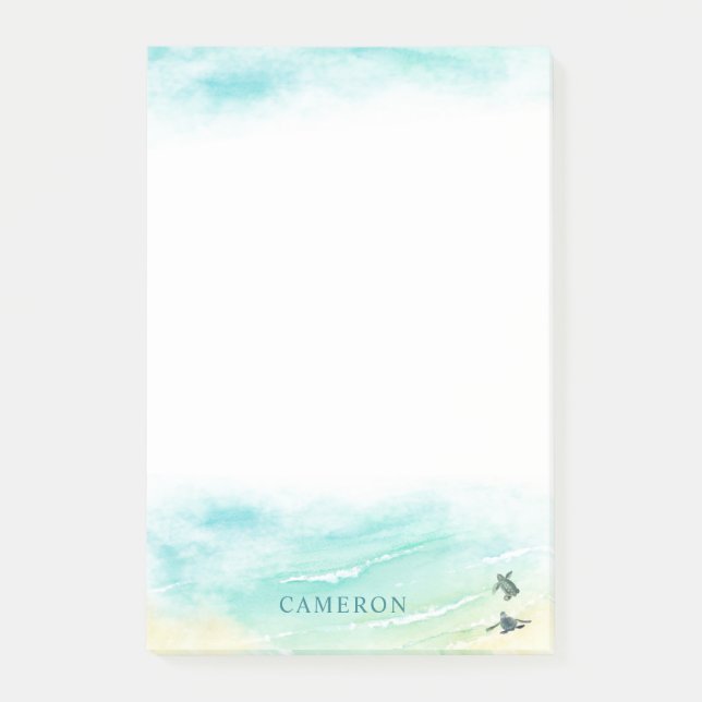 Coastal Beach Baby Sea Turtles personalisieren Post-it Klebezettel (Vorderseite)