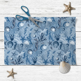 Coastal Beach Blue Ocean Decoupage Seidenpapier