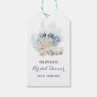 Coastal Beach Blue Seashell Brautparty Geschenkanhänger