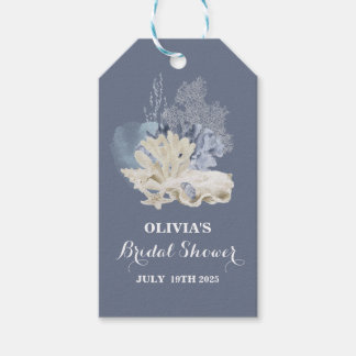Coastal Beach Blue Seashell Brautparty Geschenkanhänger