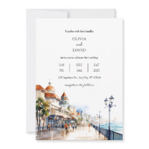 Coastal Beach Boardwalk Stadt Hochzeit Szene