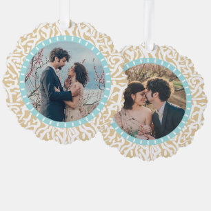 Coastal Beach Coral Reef Nautical 2 Custom Fotos Ornament Karte