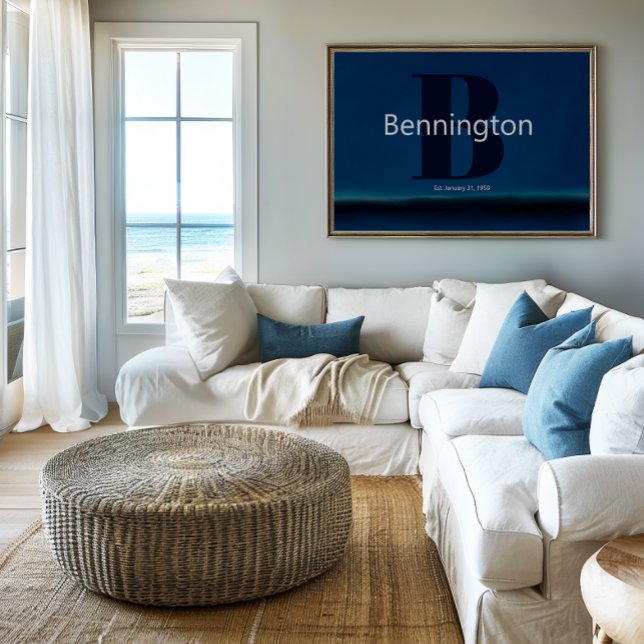 Coastal Beach Custom Last Name Decor Prints Poster (Von Creator hochgeladen)