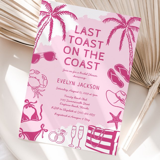 Coastal Beach Doodle Brautparty Einladung (Von Creator hochgeladen)
