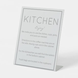 Coastal Beach Grau Kitchen Counter Unterschrift Sockelschild