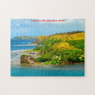 Coastal Beach Guam.Weihnachtsgrüße Puzzle