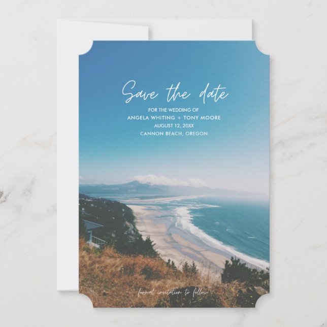 Coastal Beach Hochzeit Save the Date (Vorderseite)