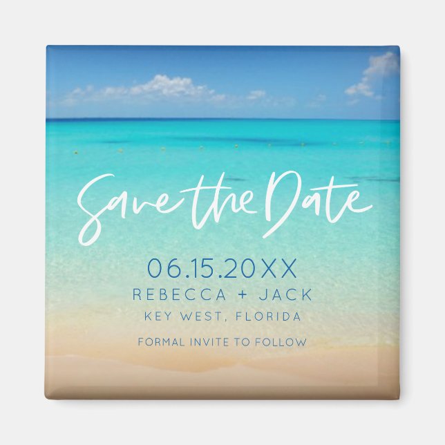 Coastal Beach Hochzeit Save the Date Magnet (Vorne)