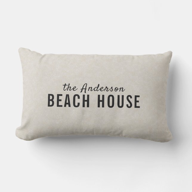 Coastal "Beach House" Custom Outdoor Lumbar Kissen Für Draußen (Vorderseite)