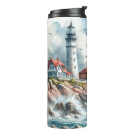 Coastal Beach Lighthouse Thermosbecher